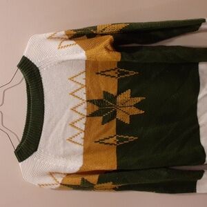 Multiple colors stripe in green, gold and white,